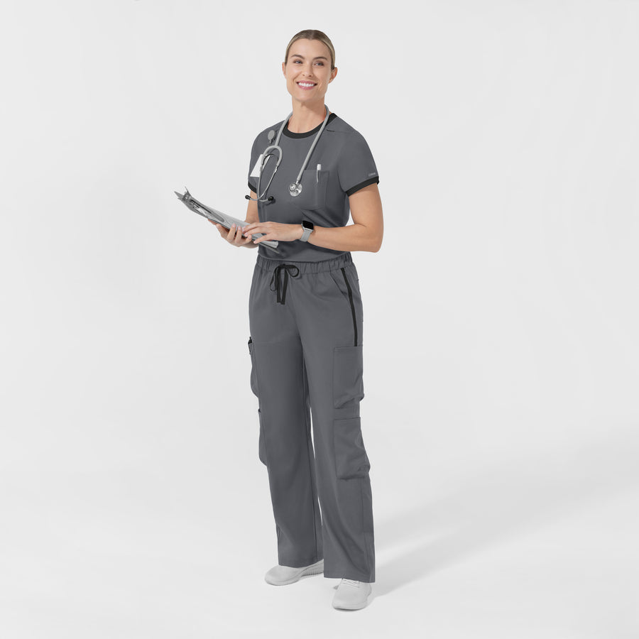 Boundless Women's Classic Scrub Tee - Pewter and Black