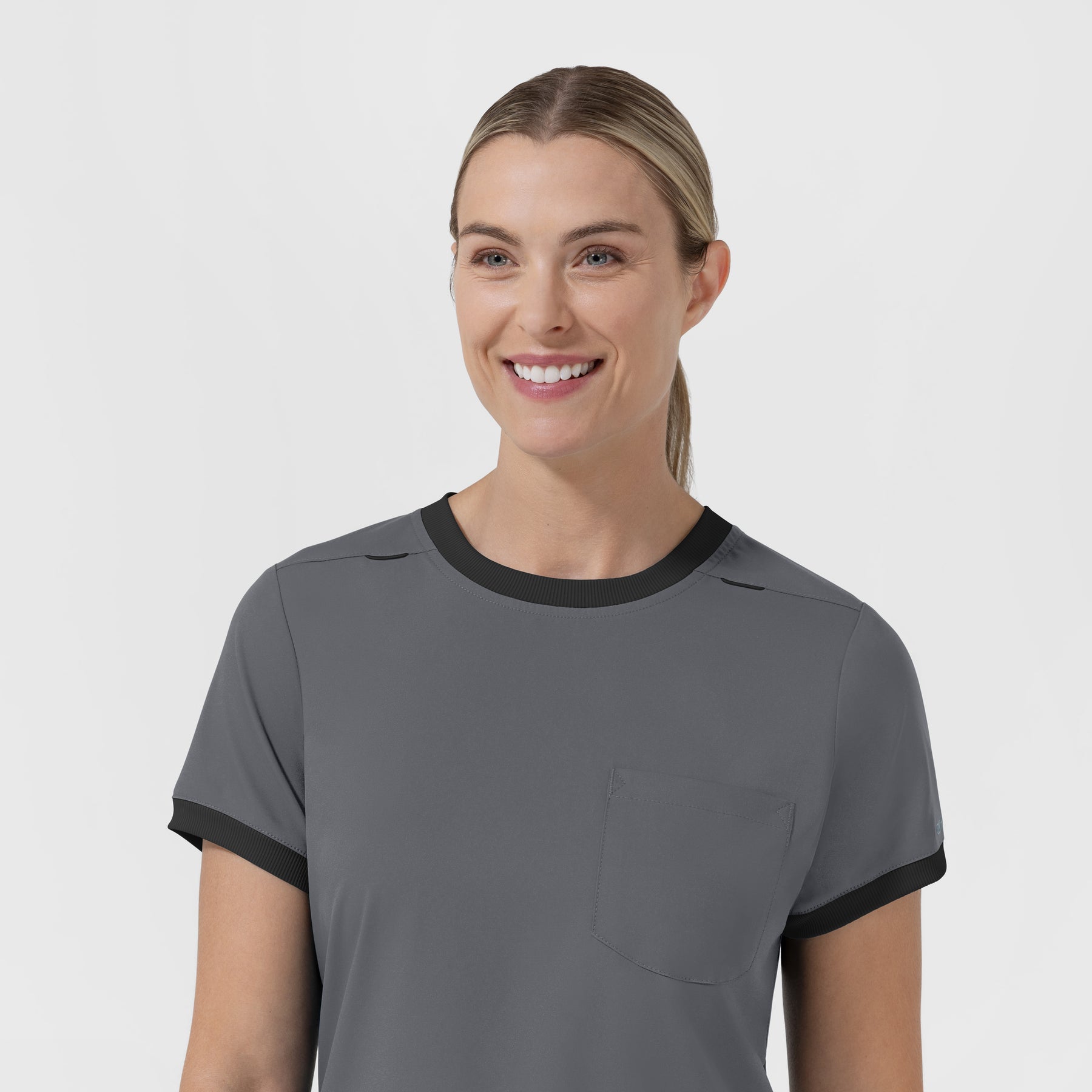 Boundless Women's Classic Scrub Tee - Pewter and Black