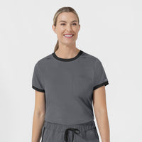 Boundless Women's Classic Scrub Tee - Pewter and Black