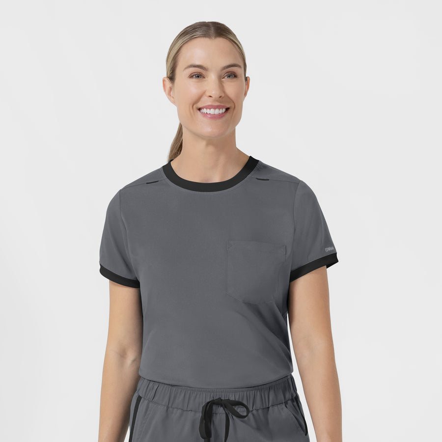 Boundless Women's Classic Scrub Tee - Pewter and Black
