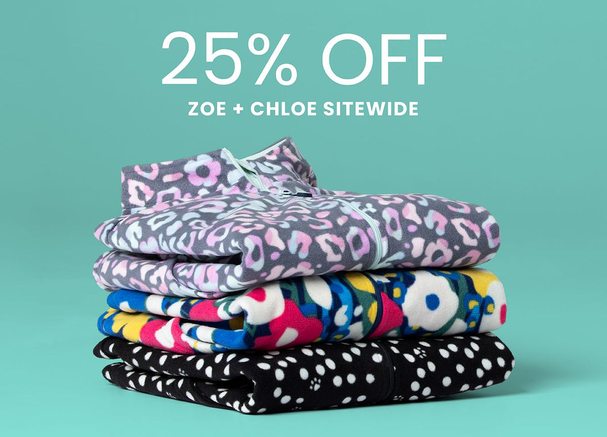 "25% Off Zoe + Chloe sitewide" Fleece scrub jackets