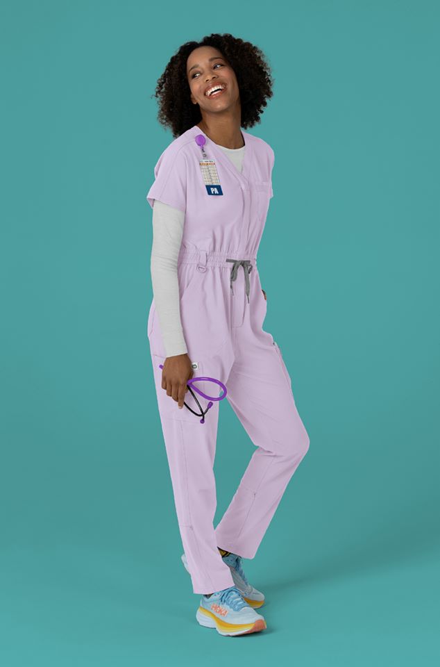 Purple scrub jumpsuit