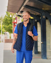 Men's Quilted Scrub Vest - Navy