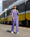 W123 Women's Cargo Utility Scrub Pant - Iris Purple
