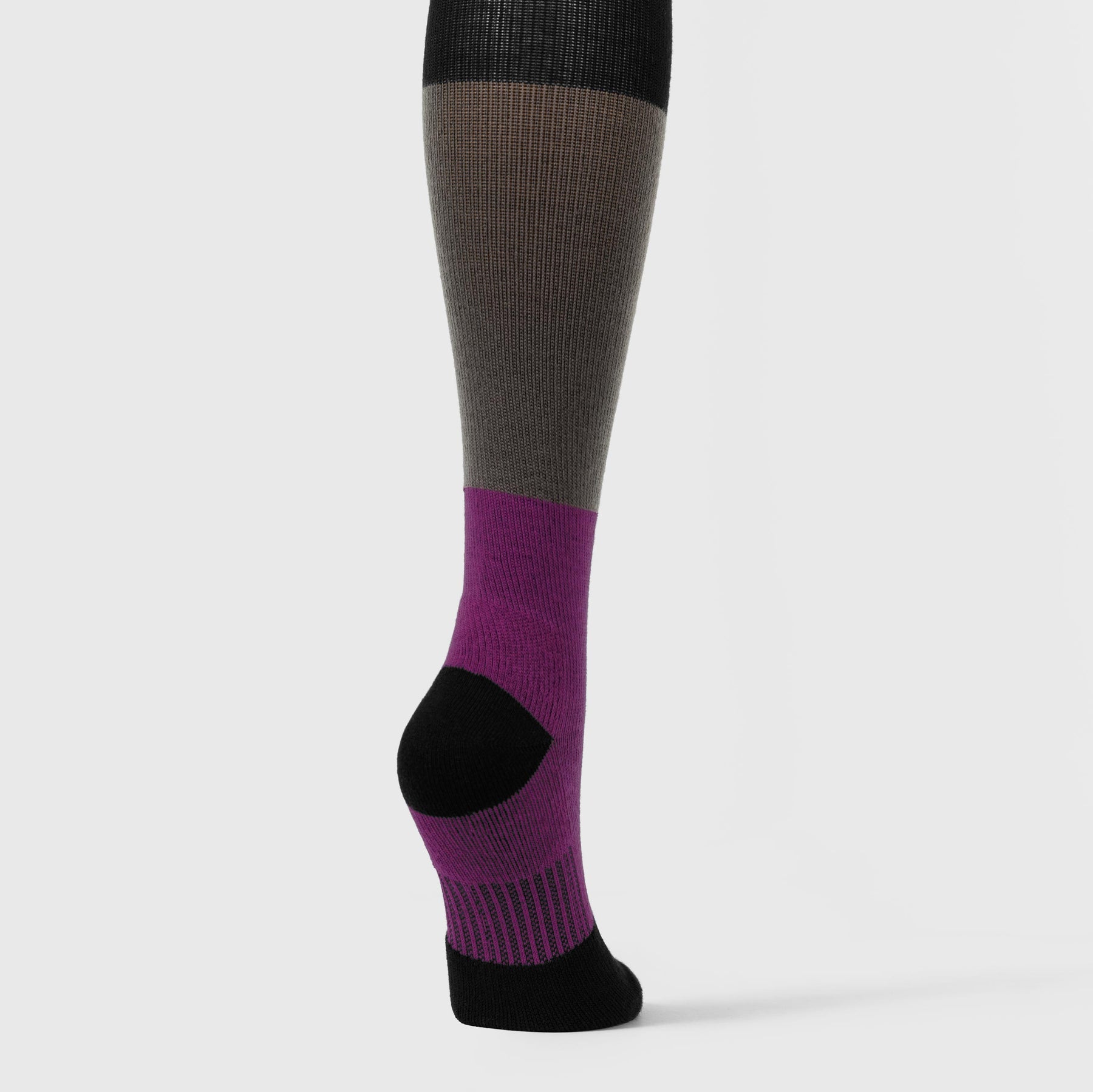 Accessories Nurse Compression Socks Black/Dk Grey/Rasp Color Block back view