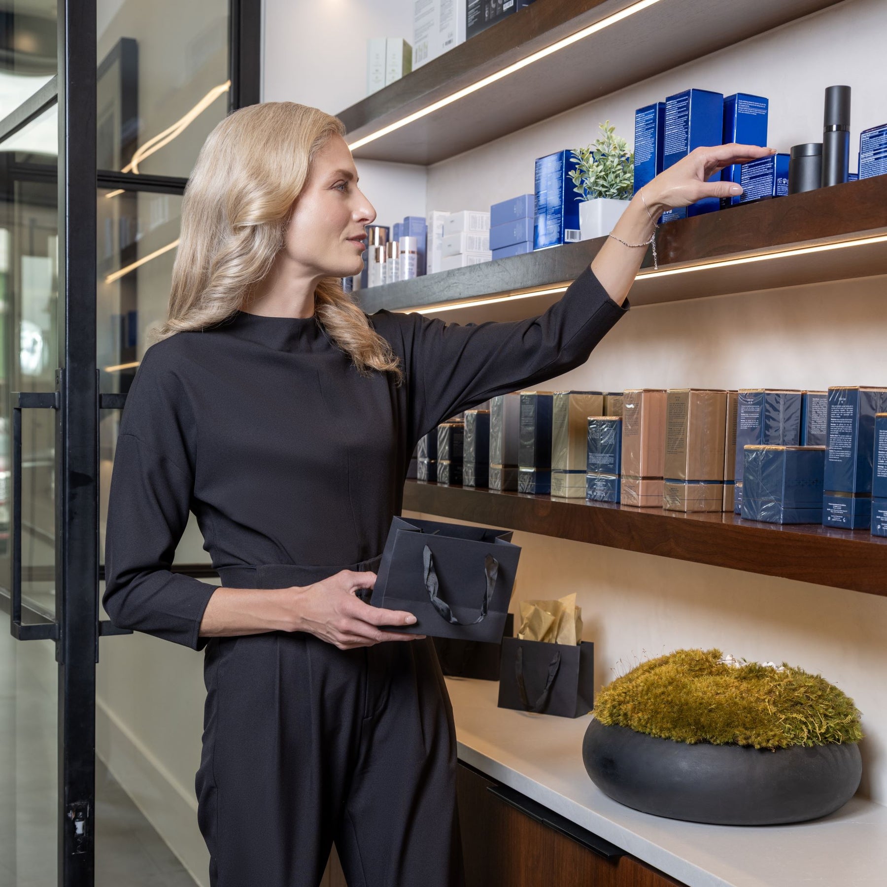 BLK Edit Women's Mock Neck 3/4 Sleeve Scrub Blouse - Auburn