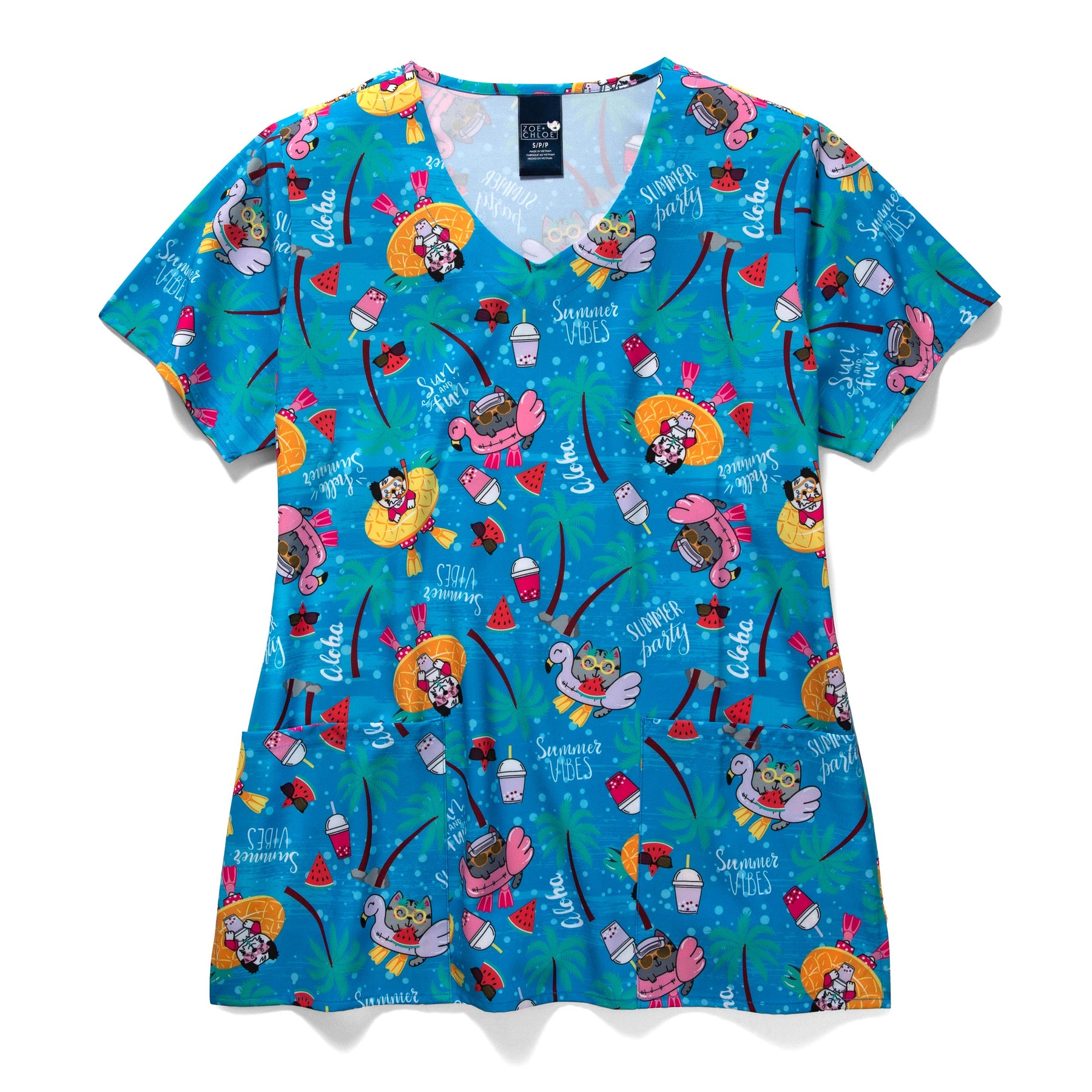 summer print scrubs