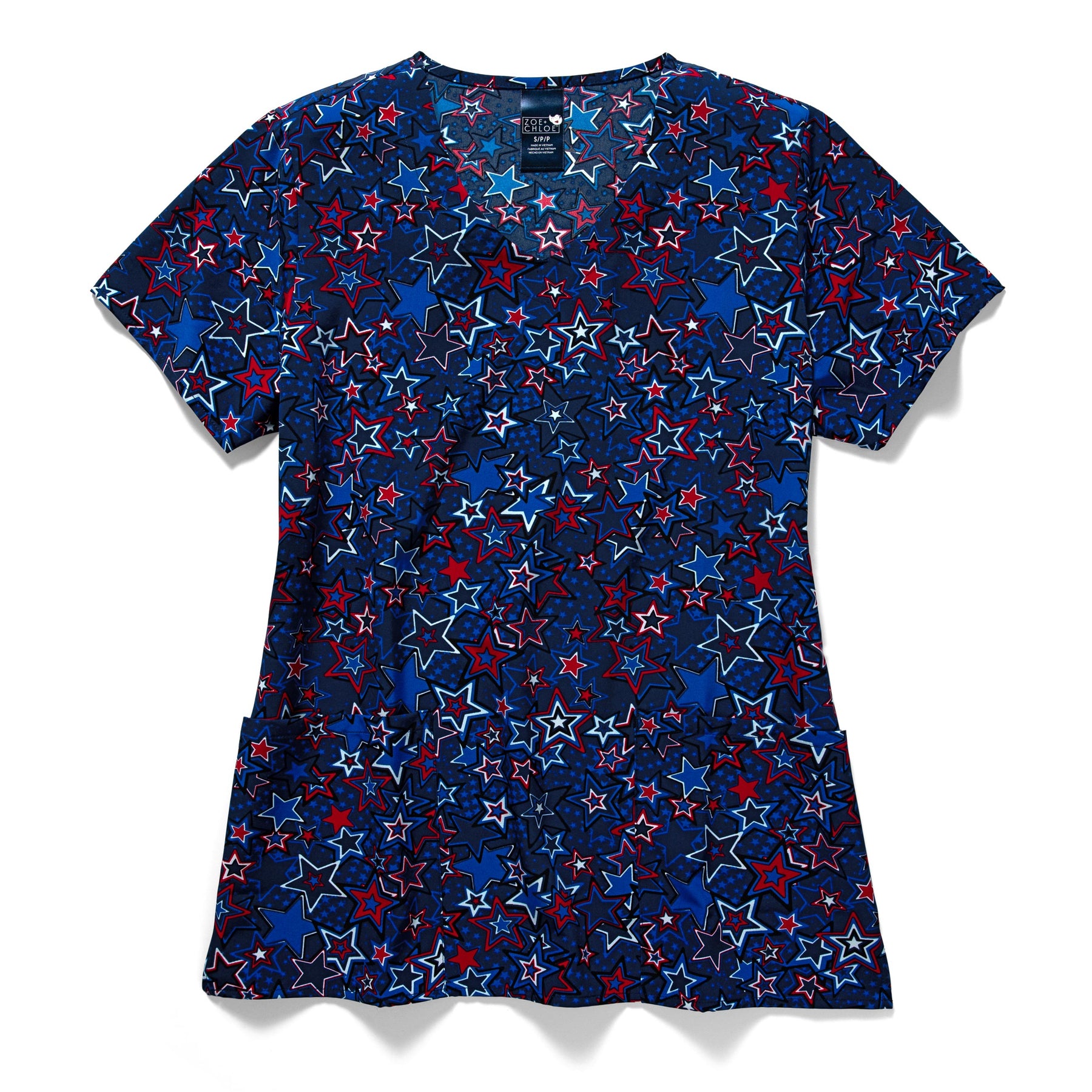 red white and blue scrubs - fourth of july scrubsn - star print scrubs