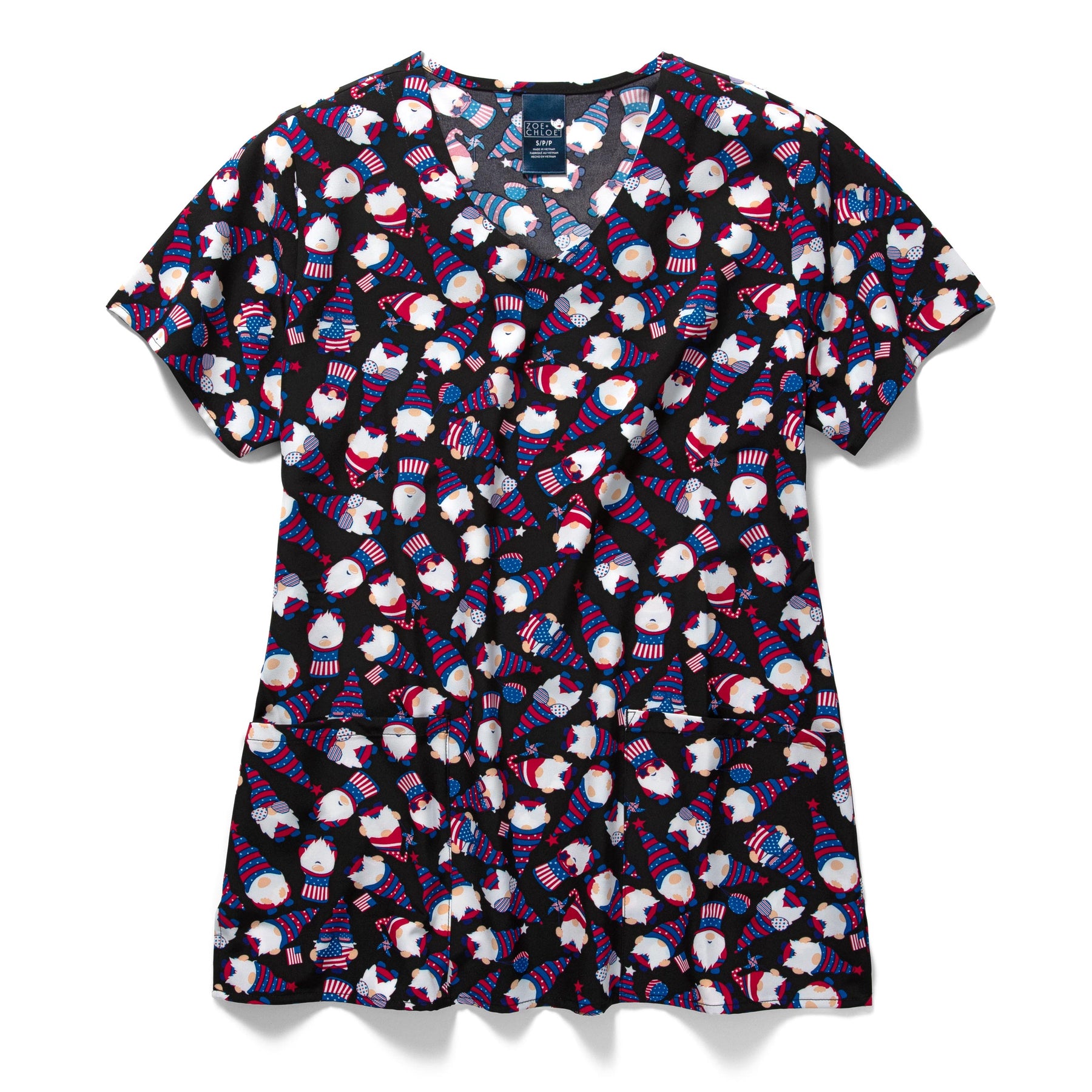 christmas gnome scrubs - holiday print scrubs