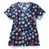 snowflake print scrubs - holiday scrub top