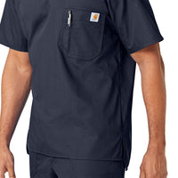 Carhartt Ripstop Men's Utility Scrub Top - Navy detail 