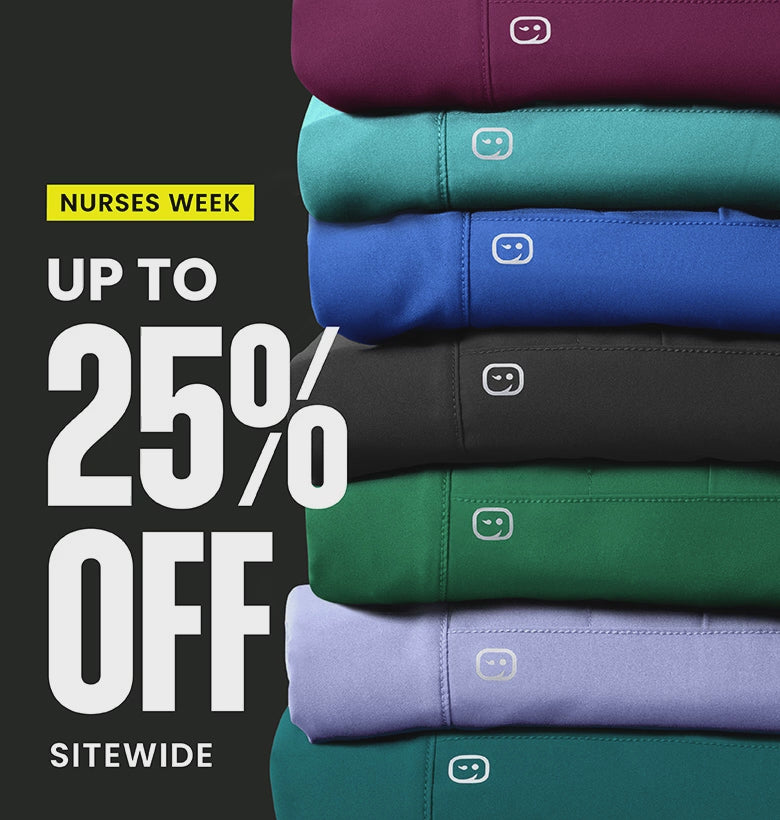 "Nurses week up to 25% off sitewide"