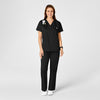 WonderWORK Women's Mock Wrap Scrub Top - Black