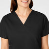 WonderWORK Women's Mock Wrap Scrub Top - Black