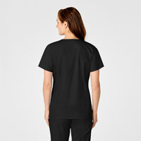 WonderWORK Women's Mock Wrap Scrub Top - Black