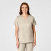 WonderWORK Women's Mock Wrap Scrub Top - Khaki