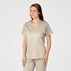 WonderWORK Women's Mock Wrap Scrub Top - Khaki