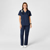 WonderWORK Women's Mock Wrap Scrub Top - Navy