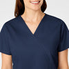 WonderWORK Women's Mock Wrap Scrub Top - Navy