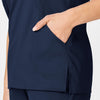 WonderWORK Women's Mock Wrap Scrub Top - Navy