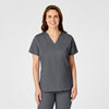 WonderWORK Women's Mock Wrap Scrub Top - Pewter