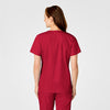 WonderWORK Women's Mock Wrap Scrub Top - Red