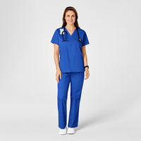 WonderWORK Women's Mock Wrap Scrub Top - Royal