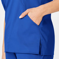 WonderWORK Women's Mock Wrap Scrub Top - Royal