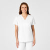 WonderWORK Women's Mock Wrap Scrub Top - White