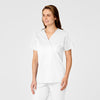 WonderWORK Women's Mock Wrap Scrub Top - White