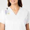 WonderWORK Women's Mock Wrap Scrub Top - White