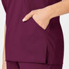 WonderWORK Women's Mock Wrap Scrub Top - Wine