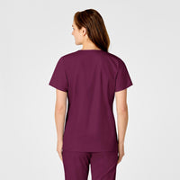 WonderWORK Women's Mock Wrap Scrub Top - Wine