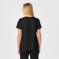 WonderWORK Women's Shaped V-Neck Scrub Top - Black