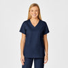 WonderWORK Women's Shaped V-Neck Scrub Top - Navy