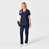 WonderWORK Women's Shaped V-Neck Scrub Top - Navy