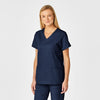 WonderWORK Women's Shaped V-Neck Scrub Top - Navy