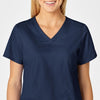 WonderWORK Women's Shaped V-Neck Scrub Top - Navy