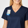 WonderWORK Women's Shaped V-Neck Scrub Top - Navy