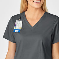 WonderWORK Women's Shaped V-Neck Scrub Top - Pewter