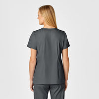 WonderWORK Women's Shaped V-Neck Scrub Top - Pewter