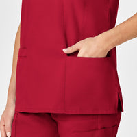 WonderWORK Women's Shaped V-Neck Scrub Top - Red