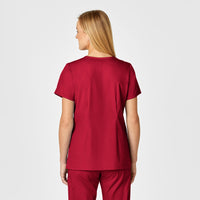 WonderWORK Women's Shaped V-Neck Scrub Top - Red