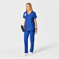 WonderWORK Women's Shaped V-Neck Scrub Top - Royal