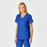 WonderWORK Women's Shaped V-Neck Scrub Top - Royal