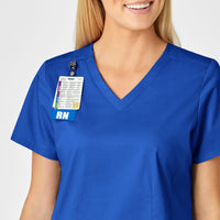 WonderWORK Women's Shaped V-Neck Scrub Top - Royal