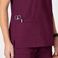 WonderWORK Women's Shaped V-Neck Scrub Top - Wine