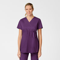 eggplant maternity scrub top alternate view