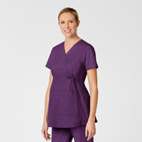 eggplant maternity scrub top