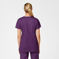 eggplant maternity scrub top back